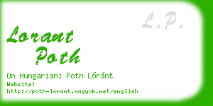 lorant poth business card