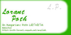 lorant poth business card